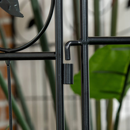 4-Piece Garden Fence 3.52 x 1.1 m Decorative Grid Fence Wire Mesh Wire Fence for Garden, Balcony, Metal, Black