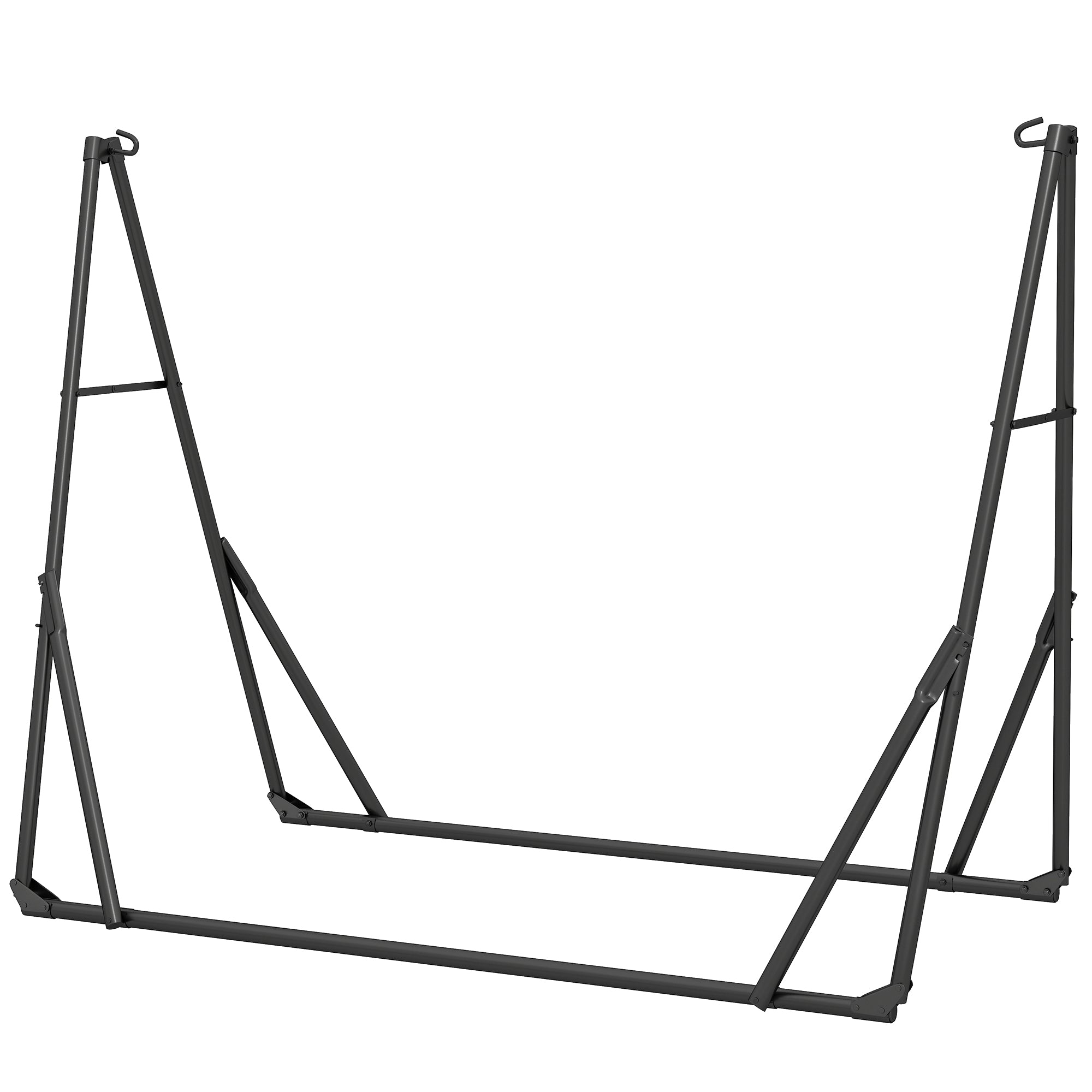 Folding Hammock Stand — Adjustable 5.7–9.5 ft, Portable Steel Frame with Carry Bag, 265 lb Capacity (Black)