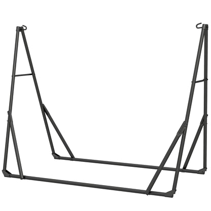 Folding Hammock Stand — Adjustable 5.7–9.5 ft, Portable Steel Frame with Carry Bag, 265 lb Capacity (Black)