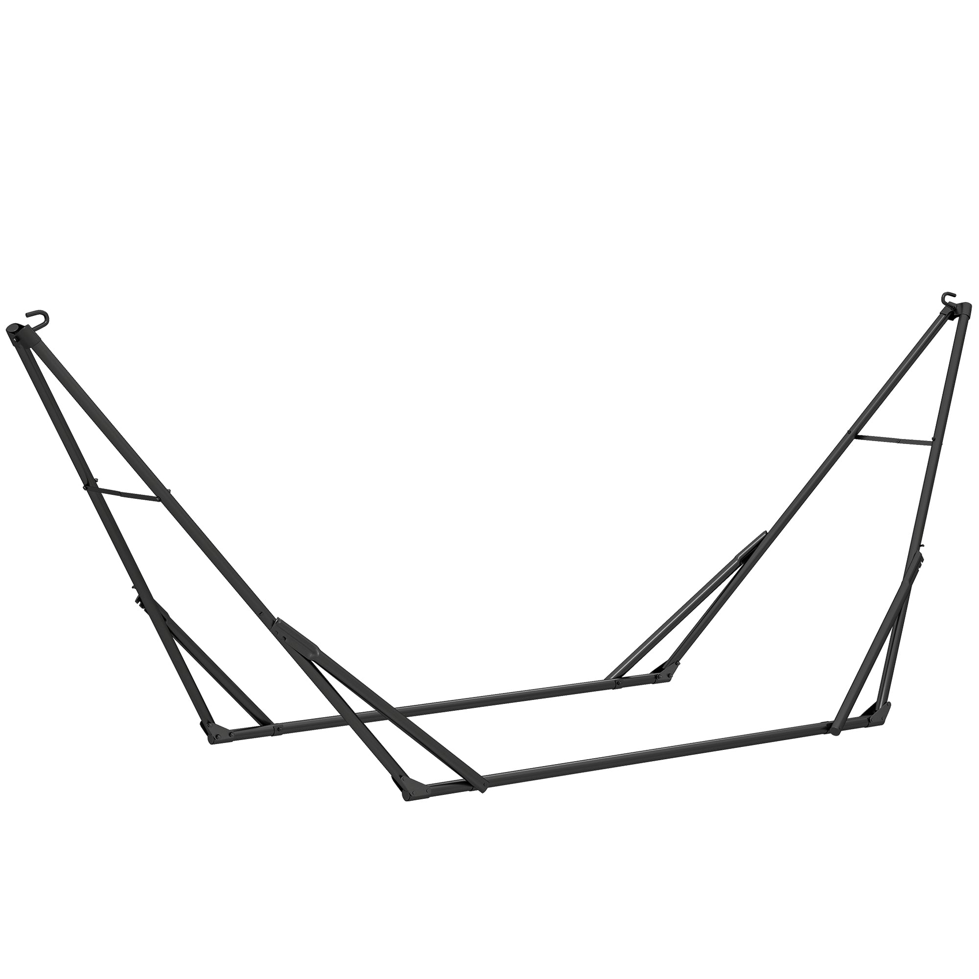 Folding Hammock Stand — Adjustable 5.7–9.5 ft, Portable Steel Frame with Carry Bag, 265 lb Capacity (Black)