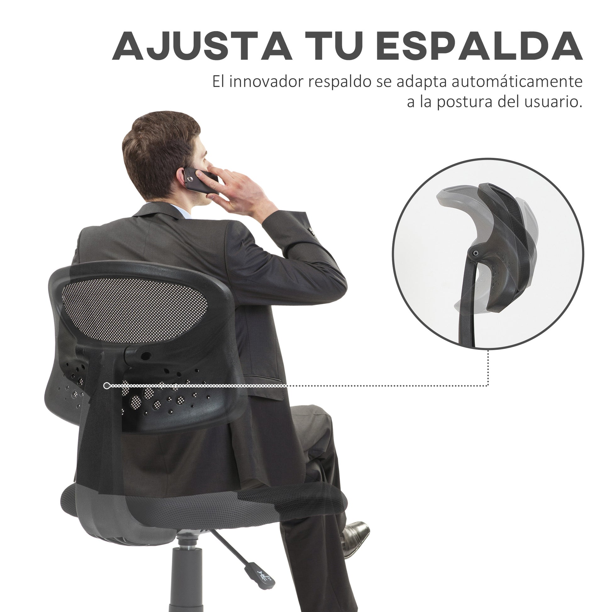 Armless Ergonomic Office Chair Mesh Back Swivel Desk Chair Adjustable Height Office Chair 120 kg Load Capacity Black