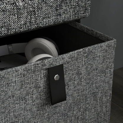 Shoe Bench with 6 Boxes, Seating Bench, Coat Rack Bench with Linen Look, Shoe Chest for 6 Pairs of Shoes, for Hallway, Entryway, Dark Gray, 76.5 x 38 x 38 cm