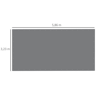 Replacement Canopy Cover for 3 x 6m Carport Car Awning Replacement Tarp with 48 White Ball Bungees (cover only, frame not included)