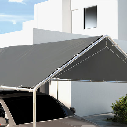 Replacement Canopy Cover for 3 x 6m Carport Car Awning Replacement Tarp with 48 White Ball Bungees (cover only, frame not included)