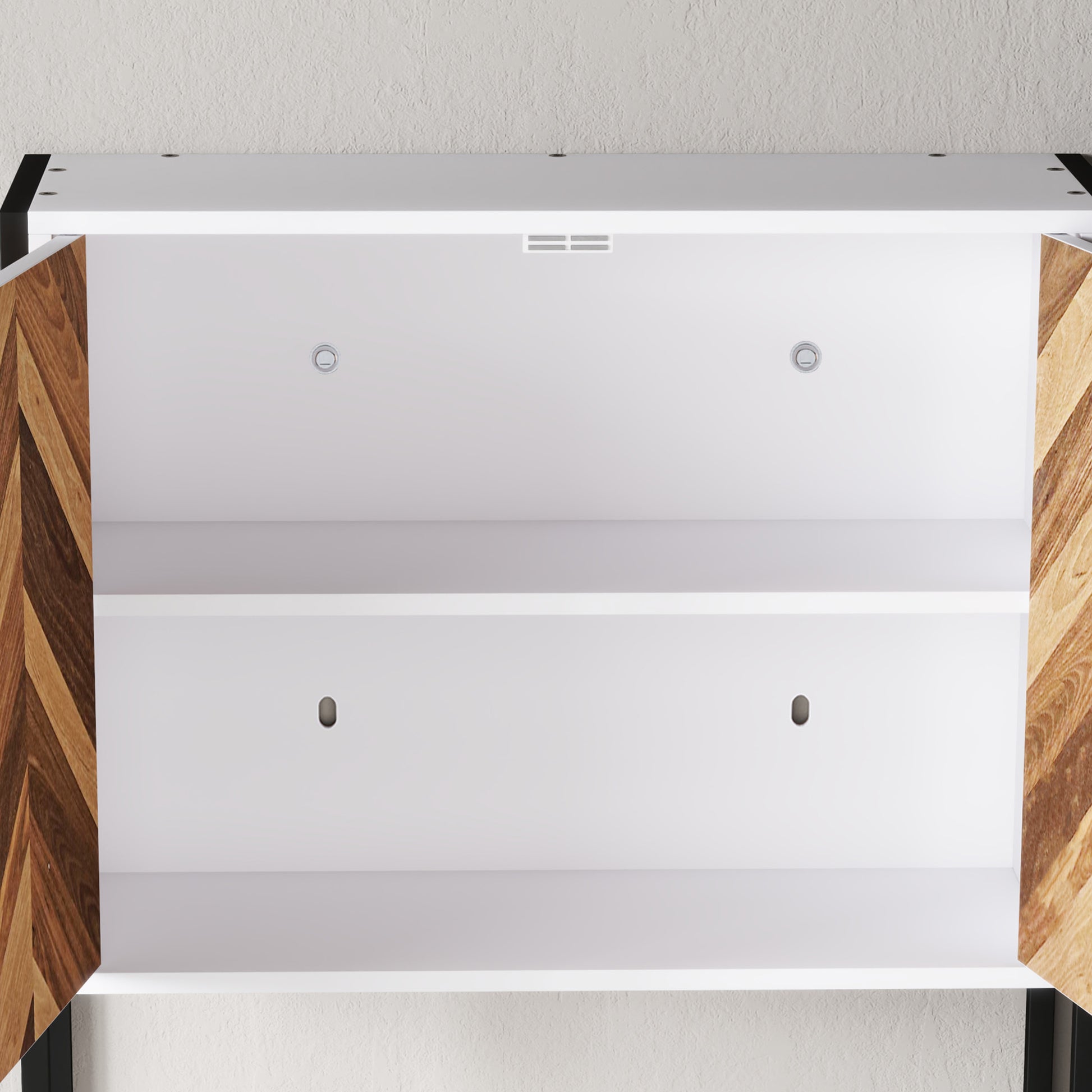 Wall Mounted Bathroom Cabinet Multi-purpose Hanging Bathroom Cabinet Storage with 2 Doors Adjustable Shelf and Open Shelf 59x20x60 cm Multicolor