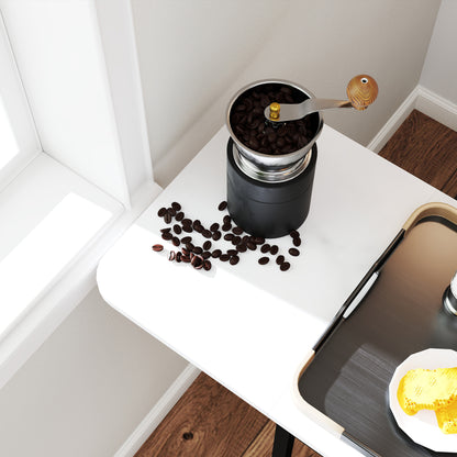 Bar Table Set with Stools, Standing Dining Table with 2 Bar Chairs, Folding Drop Leaf, Wine Racks, Glass Holders, Open Shelves, and Footrests, White Marble Effect