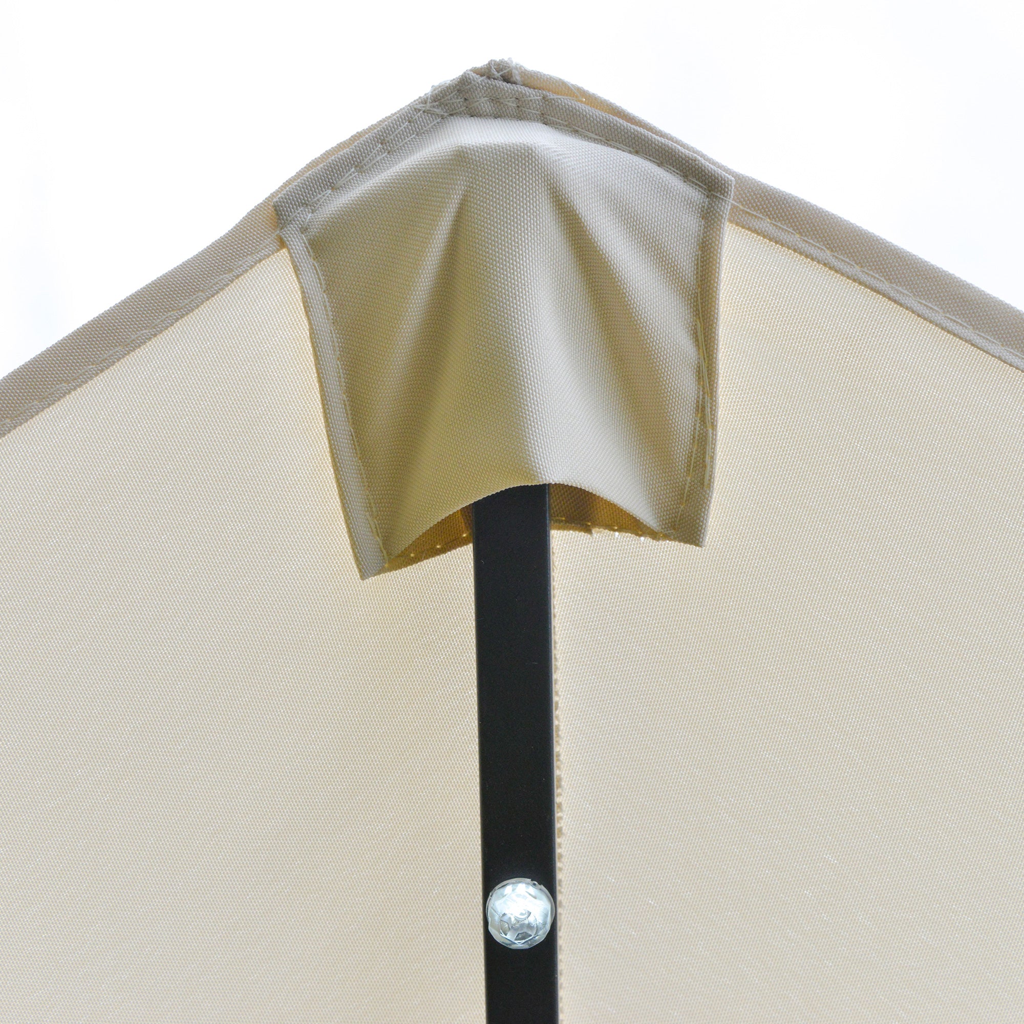 Sun Umbrella with LED Double Sun Umbrella 440 x 256 cm Garden Umbrella Market Umbrella Large Patio Umbrella with Hand Crank Oval Metal Cream White