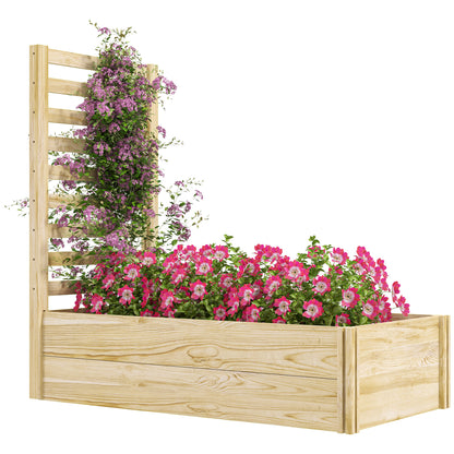 Square Wooden Garden Planter with Trellis 115 x 60 x 110 cm Natural Wood Effect