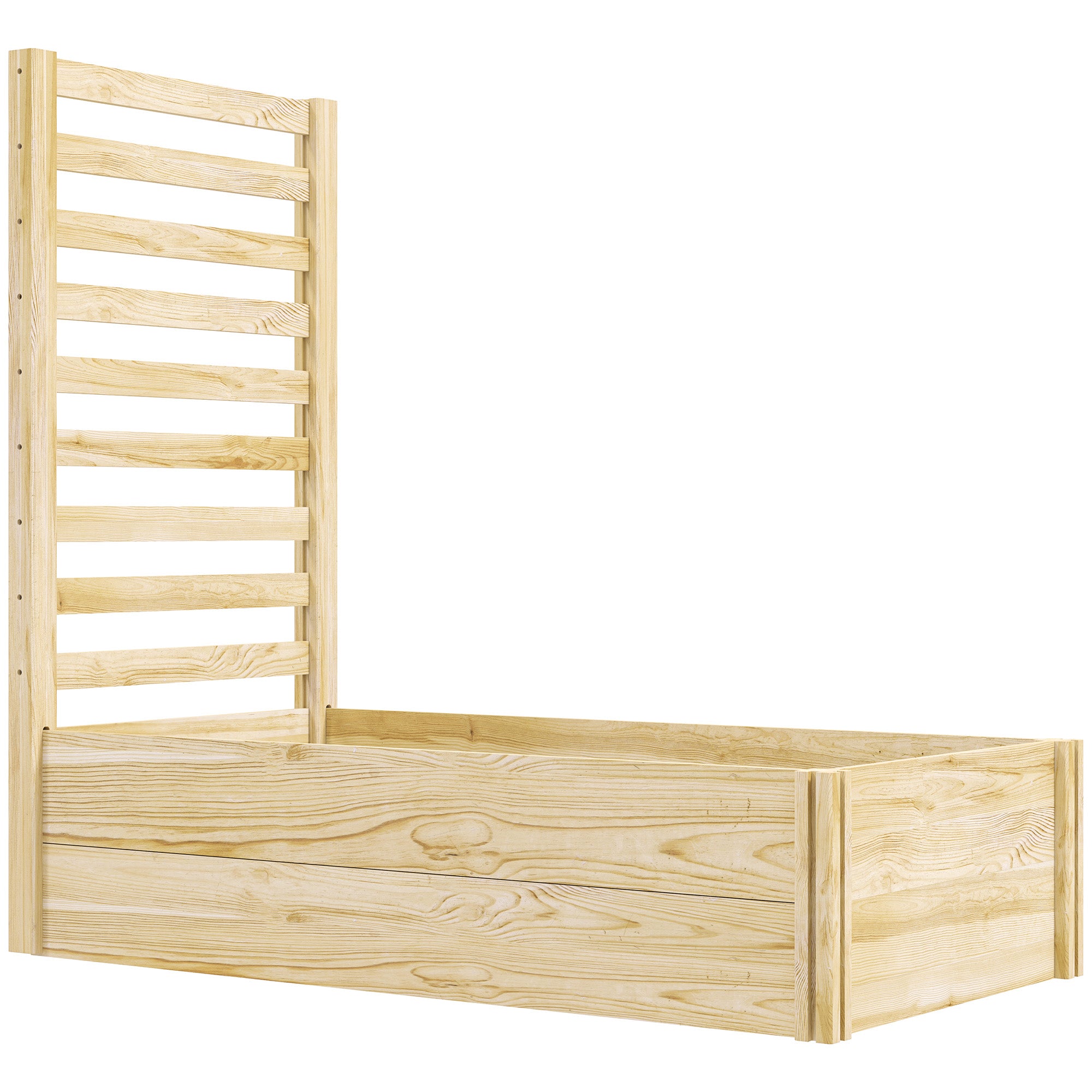 Square Wooden Garden Planter with Trellis 115 x 60 x 110 cm Natural Wood Effect