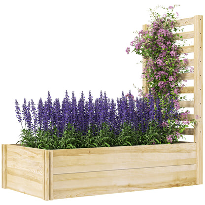Square Wooden Garden Planter with Trellis 115 x 60 x 110 cm Natural Wood Effect