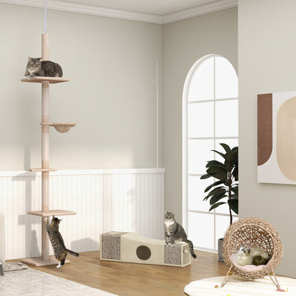 Cat House made of Rattan with Cushion Cat Sleeping Place Cat Cave with Elevated Feet Natural Ø52 x 58 cm