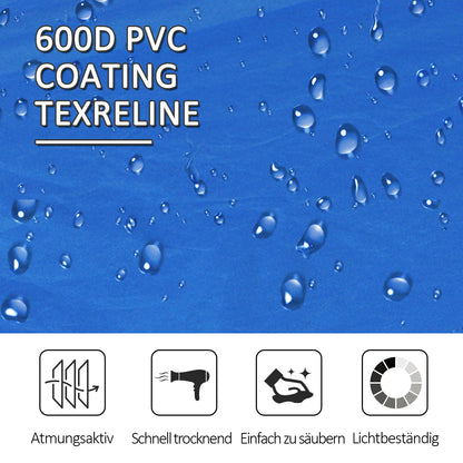 Folding Camping Bed for 2 People Double Camp Bed with Carry Bag Supports up to 136 kg Steel Oxford Blue+Black 193 x 125 x 40 cm