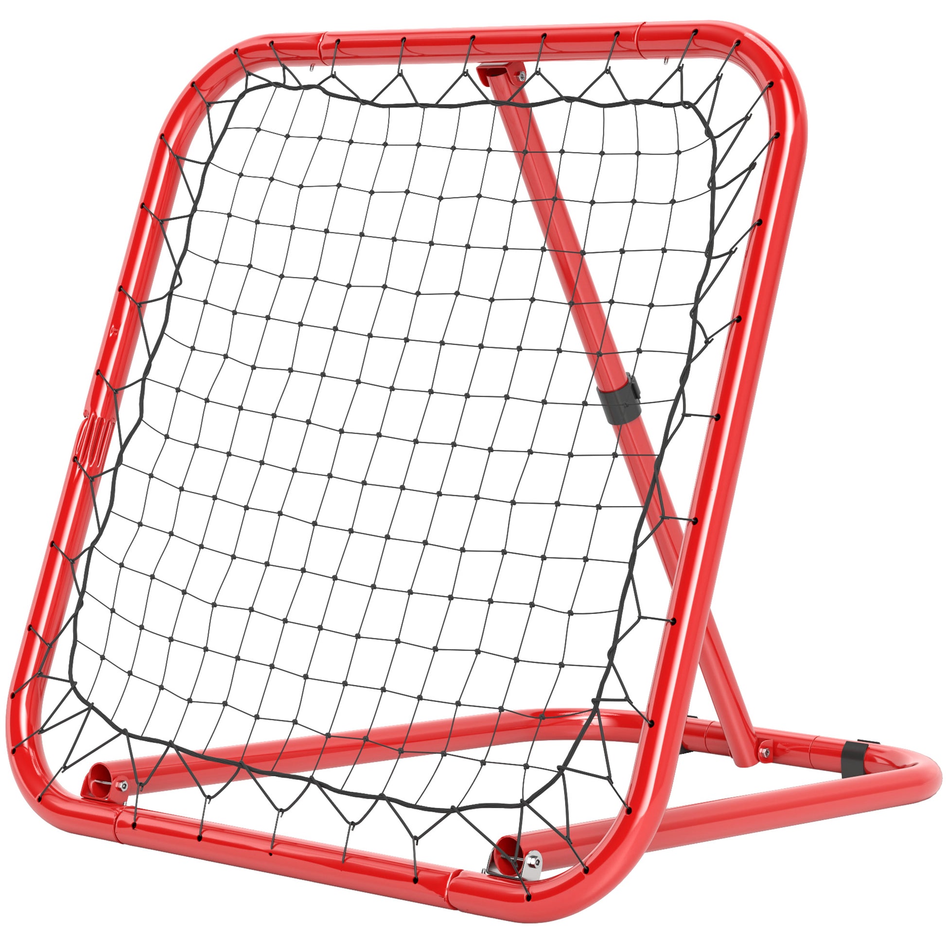 Soccer Rebounder, rebound wall with pegs, adjustable in 5 stages, portable, kickback goal, adjustable soccer goal for teens, rebound wall for baseball training 78x84x78cm, Red