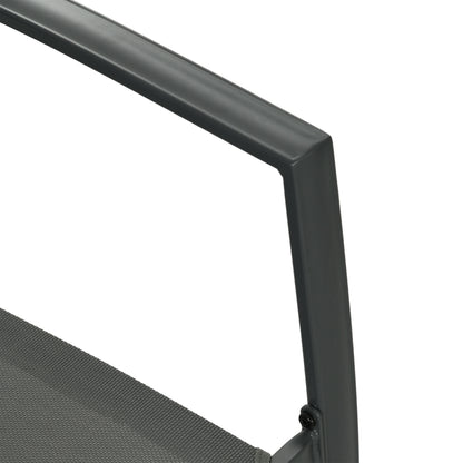 5 pcs. garden furniture set, garden set with 1 dining table, 4 stackable chairs, seating group, for terrace, mesh, dark gray