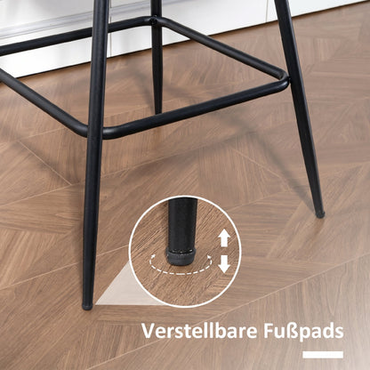 2-Pack Bar Stools, 26.8 in Swivel Counter Stools with Backrest, Padded PU Leather, Footrest & Steel Legs for Kitchen Island and Dining – Black