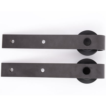 200 cm Sliding Door Hardware Kit for Wooden Door Accessories Rail Guide with Screws Max Load 90 kg Carbon Steel Brown