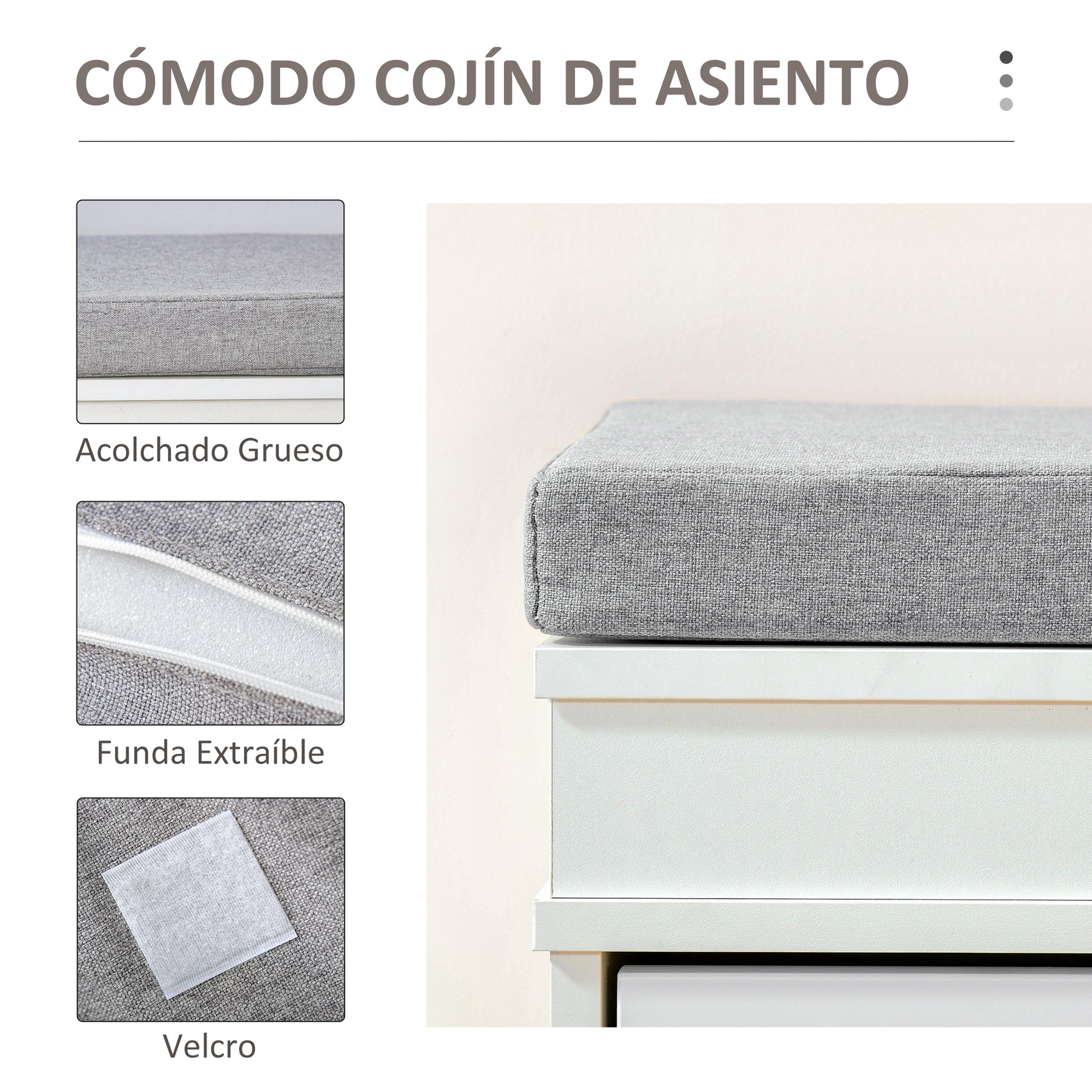 Shoe Bench Shoe Storage Bench for 8 Pairs of Shoes with 2 Drawers Adjustable Shelves and Padded Cushion for Entryway Hallway 104x24x55 cm White