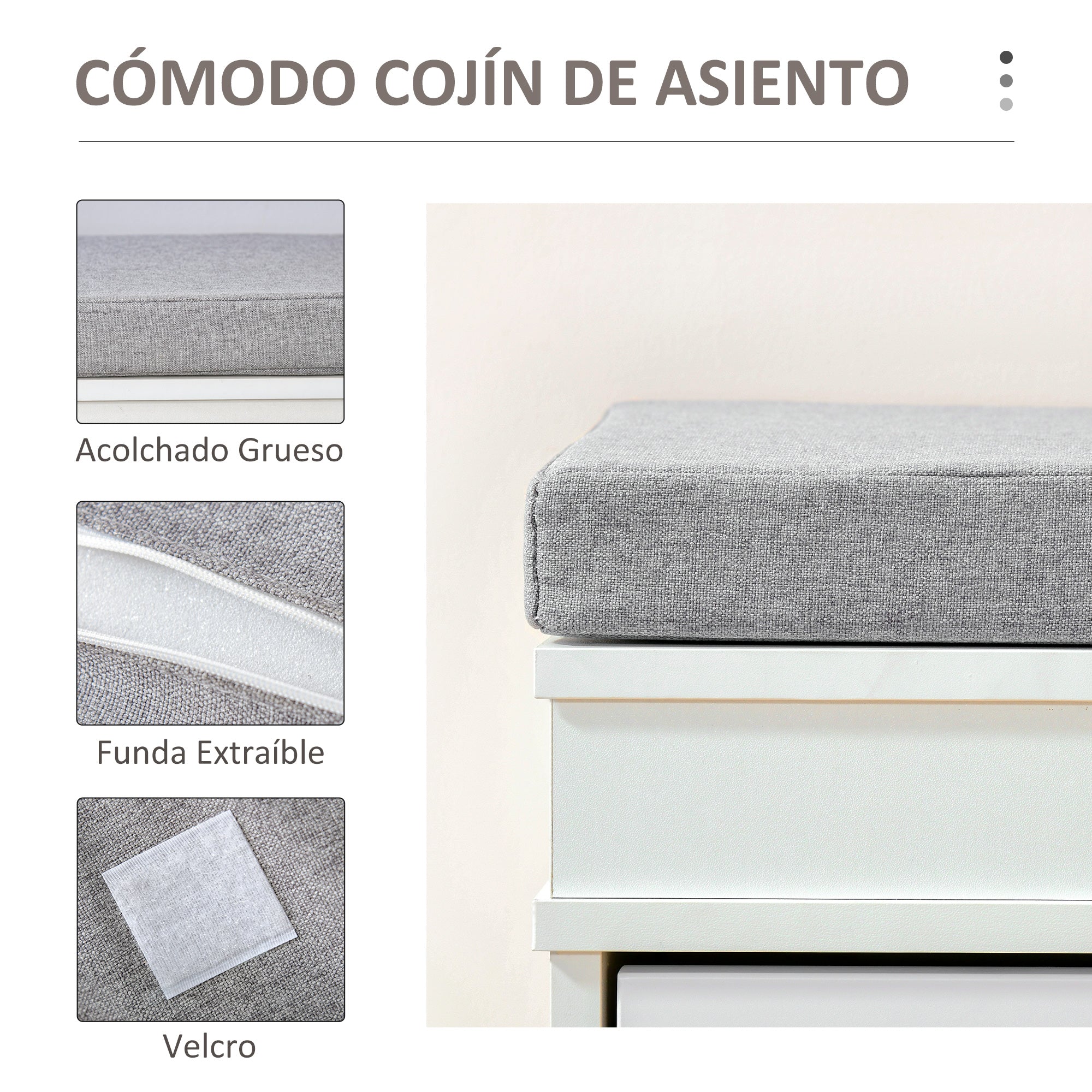 Shoe Bench Shoe Storage Bench for 8 Pairs of Shoes with 2 Drawers Adjustable Shelves and Padded Cushion for Entryway Hallway 104x24x55 cm White