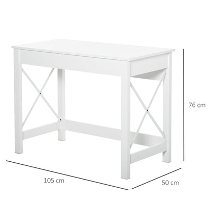 Modern Style Desk Easy to Assemble Computer Desk for Office Bedroom Study 105x50x76 cm White