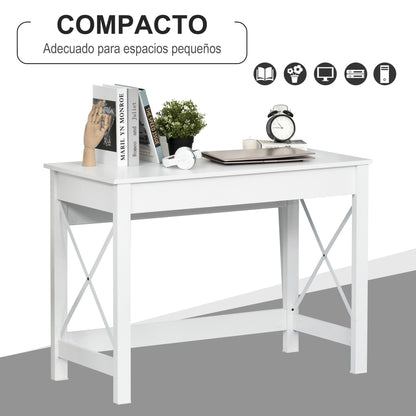 Modern Style Desk Easy to Assemble Computer Desk for Office Bedroom Study 105x50x76 cm White