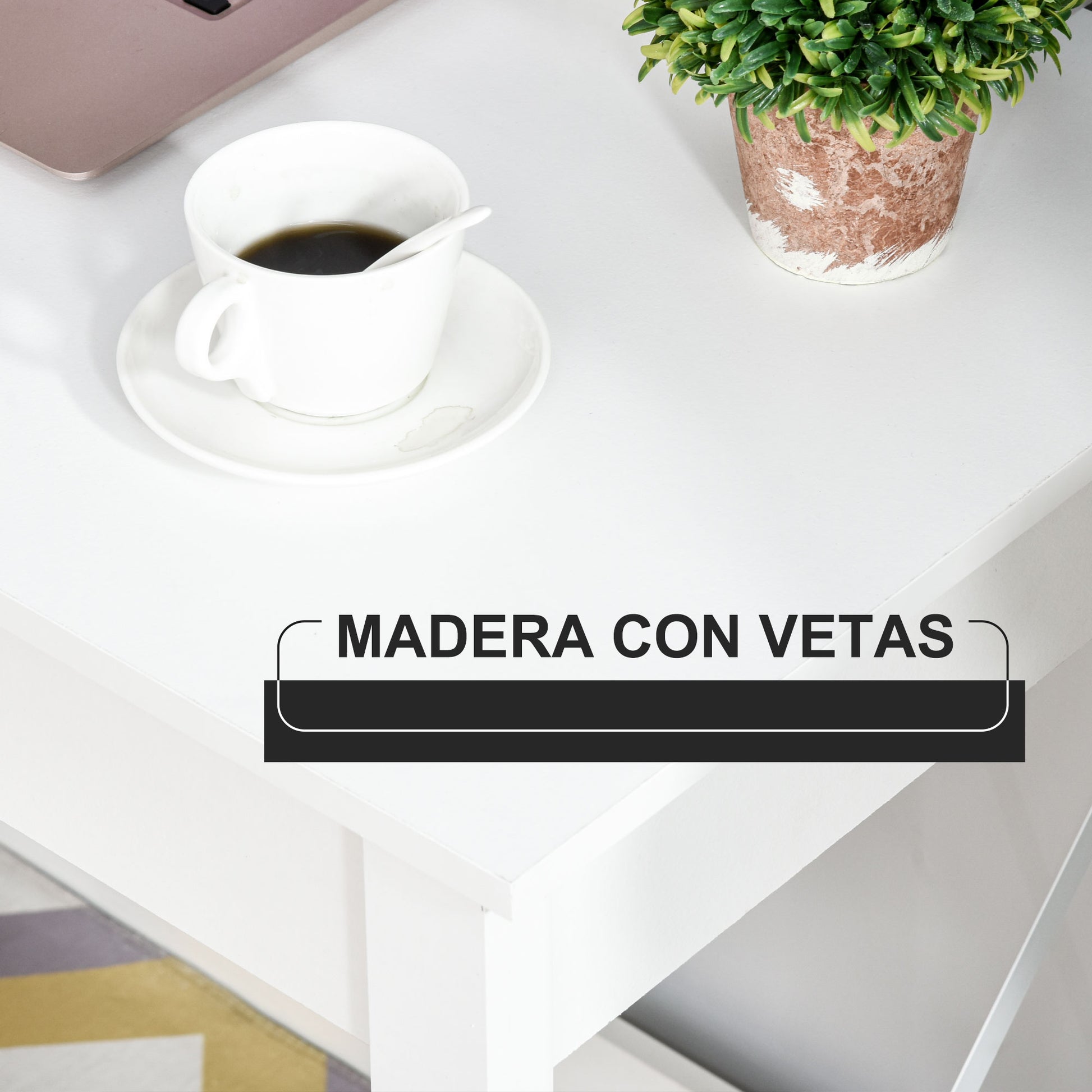 Modern Style Desk Easy to Assemble Computer Desk for Office Bedroom Study 105x50x76 cm White