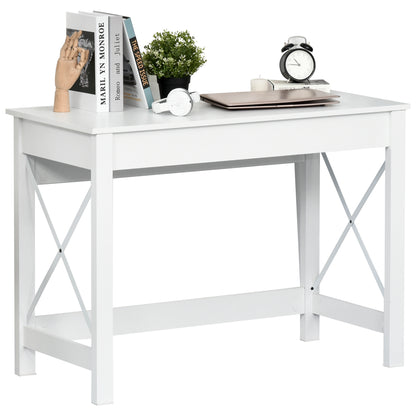 Modern Style Desk Easy to Assemble Computer Desk for Office Bedroom Study 105x50x76 cm White