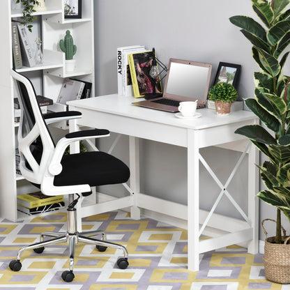 Modern Style Desk Easy to Assemble Computer Desk for Office Bedroom Study 105x50x76 cm White