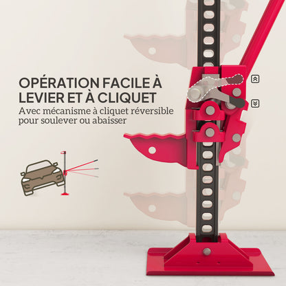 All-terrain farm jack for ATV 4x4, jack for vehicle with max load of 3000 kg, lifting height 11-135 cm, for car truck SUV, red