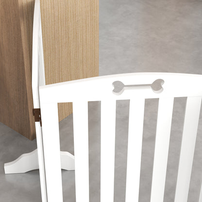 Dog Barrier, 4-panel, 207.5 x 61 cm Folding Door Guard with 2 Support Feet, Freestanding Dog Barrier, Stair Gate for Medium Dogs, for Hallway, Stairs, White