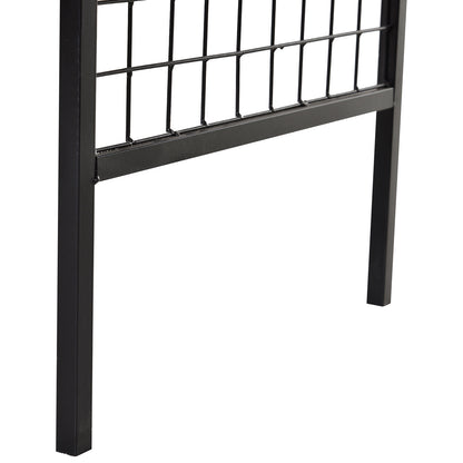 Arch with Bench Seat Bench Arch Trellis Climbing Aid Garden Metal Black 154 x 60 x 205 cm