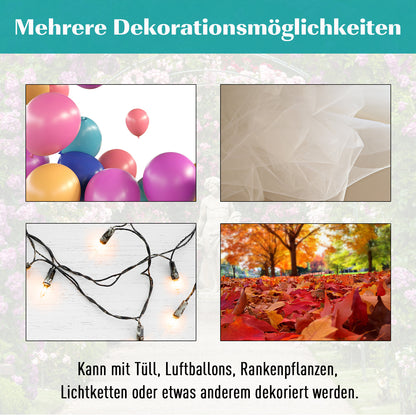 Arch with Bench Seat Bench Arch Trellis Climbing Aid Garden Metal Black 154 x 60 x 205 cm