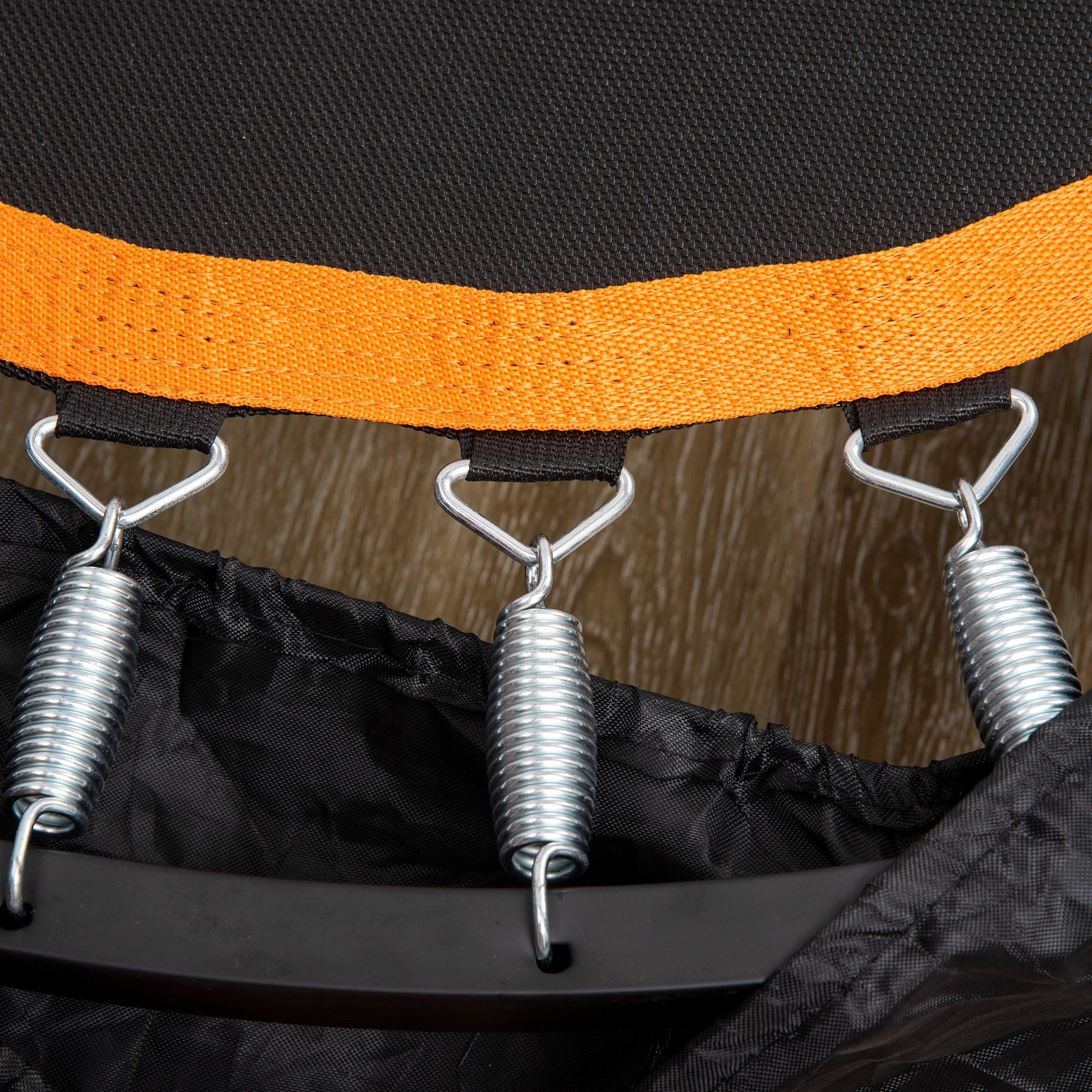 102 cm Fitness Trampoline, Foldable Mini Trampoline with Four-Height Adjustable Handlebar, Fitness Rebounder for Adults, up to 100 kg, Black+Orange