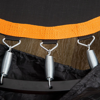 102 cm Fitness Trampoline, Foldable Mini Trampoline with Four-Height Adjustable Handlebar, Fitness Rebounder for Adults, up to 100 kg, Black+Orange