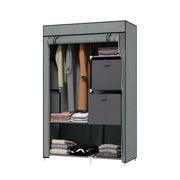 Fabric Wardrobe with Drawers, Clothes Rail, and Zipper, Fabric Wardrobe Foldable Wardrobe for Bedroom, Dressing Room, 102 x 42.5 x 162.5 cm, Dark Gray