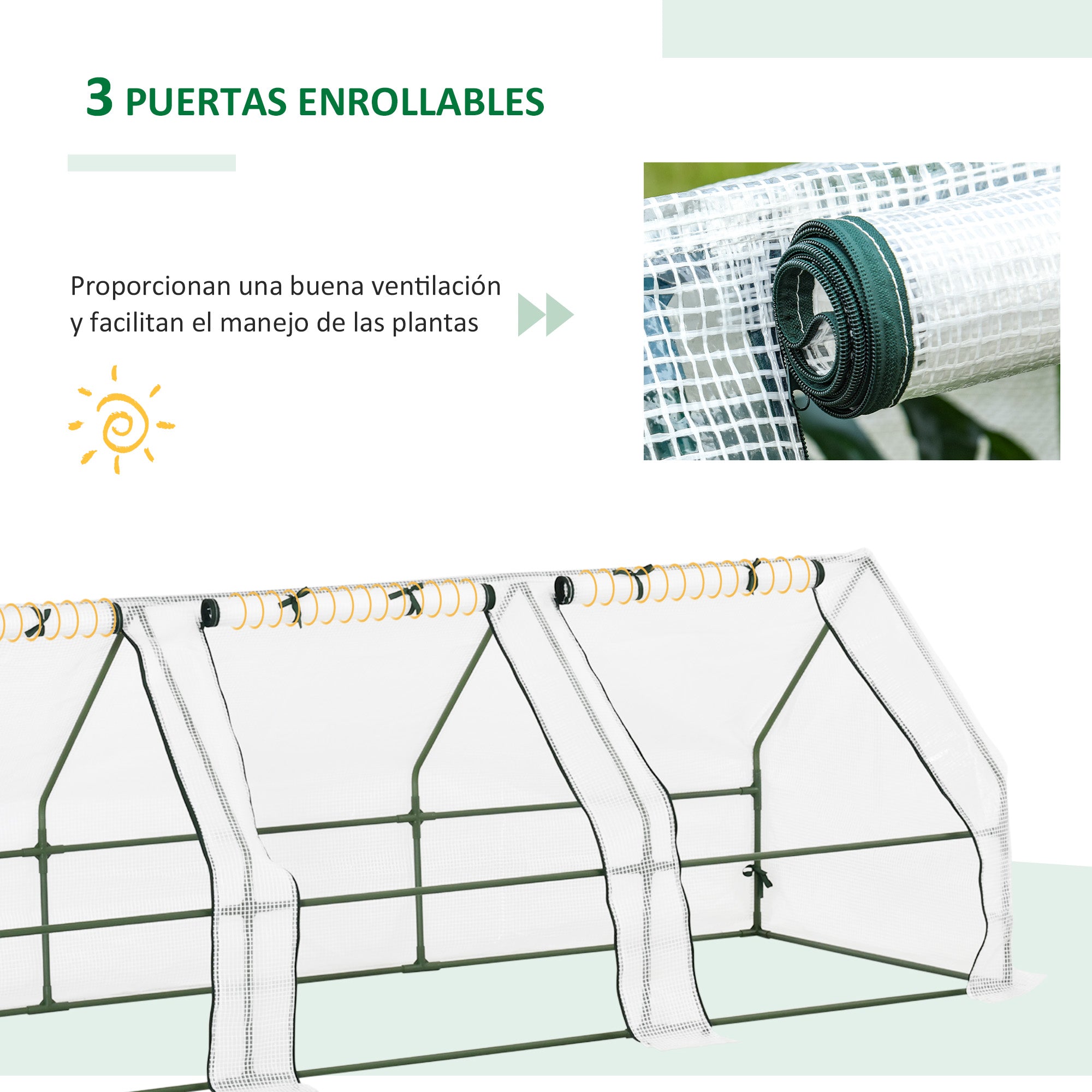 Outdoor Garden Greenhouse 106.3x35.4x35.4 inches Shed Type with 3 Windows Steel Frame Terrace Greenhouse for Plant Cultivation Flowers Tomatoes White