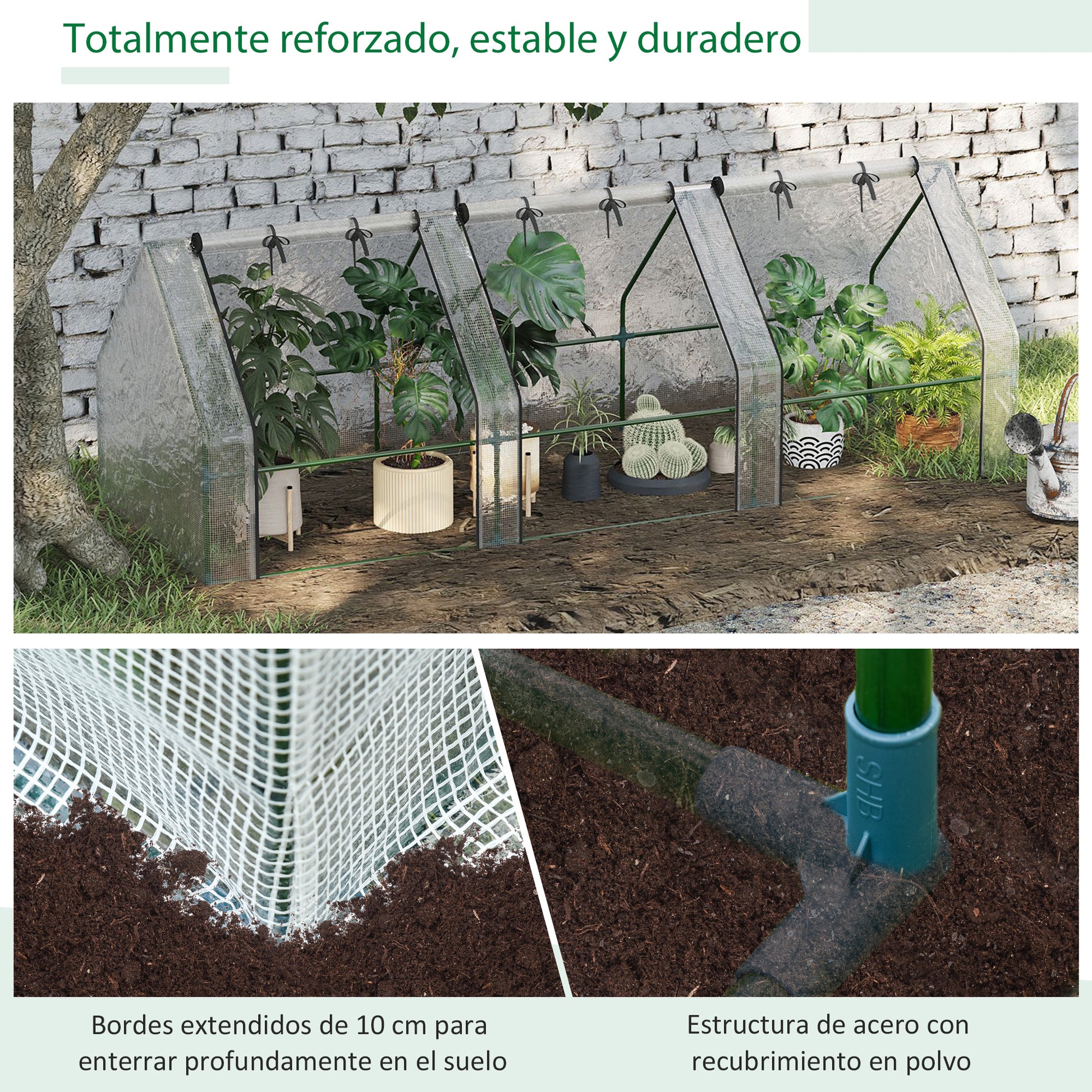 Outdoor Garden Greenhouse 106.3x35.4x35.4 inches Shed Type with 3 Windows Steel Frame Terrace Greenhouse for Plant Cultivation Flowers Tomatoes White
