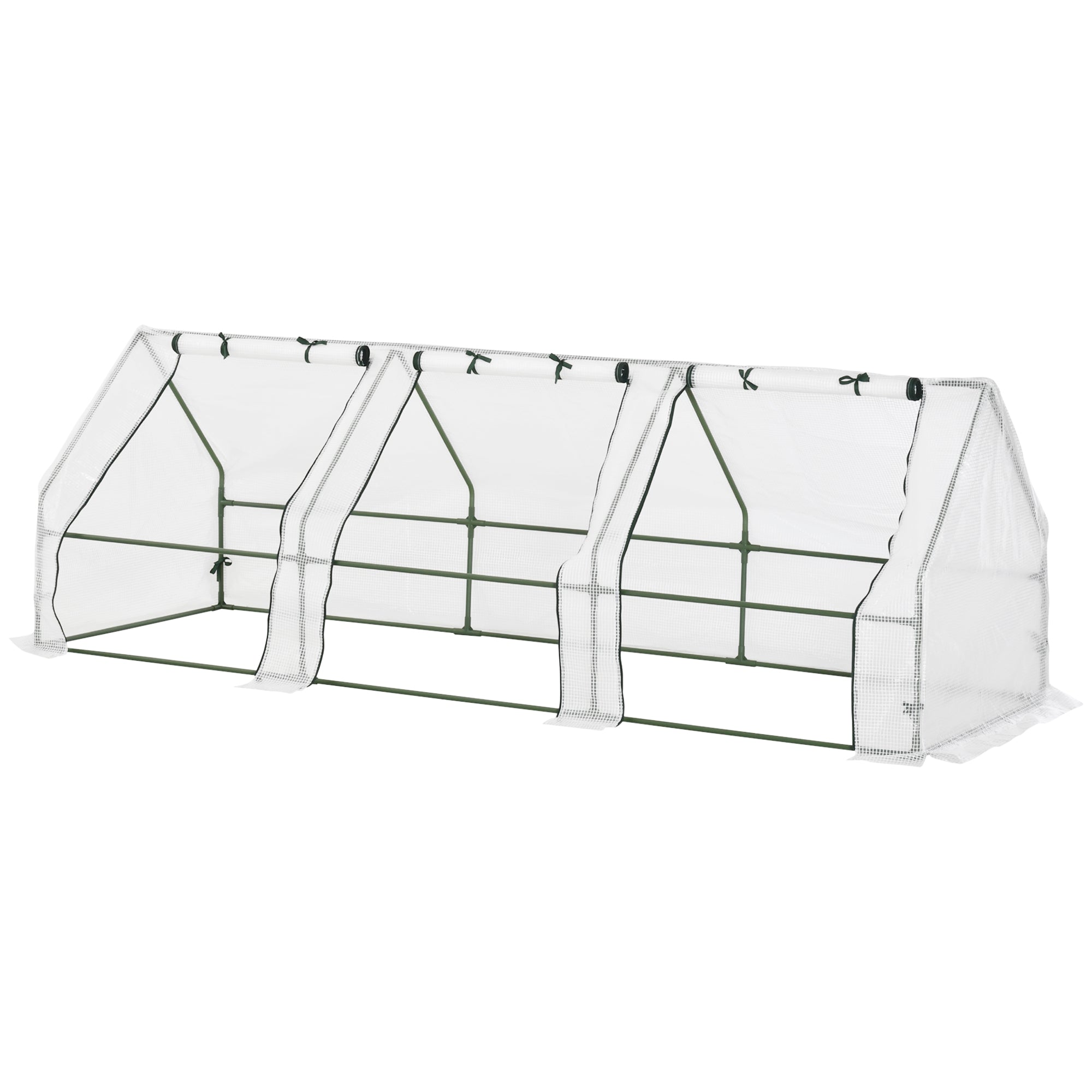 Outdoor Garden Greenhouse 106.3x35.4x35.4 inches Shed Type with 3 Windows Steel Frame Terrace Greenhouse for Plant Cultivation Flowers Tomatoes White