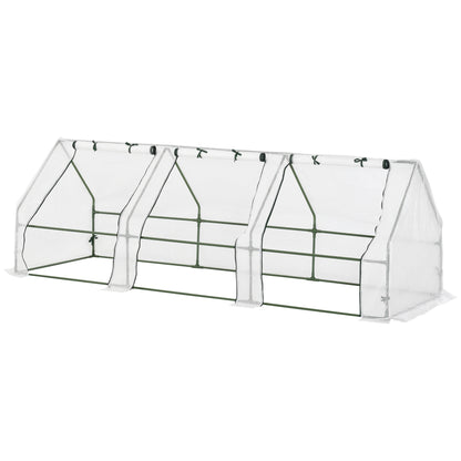 Outdoor Garden Greenhouse 106.3x35.4x35.4 inches Shed Type with 3 Windows Steel Frame Terrace Greenhouse for Plant Cultivation Flowers Tomatoes White