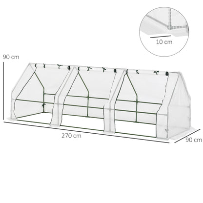 Outdoor Garden Greenhouse 106.3x35.4x35.4 inches Shed Type with 3 Windows Steel Frame Terrace Greenhouse for Plant Cultivation Flowers Tomatoes White