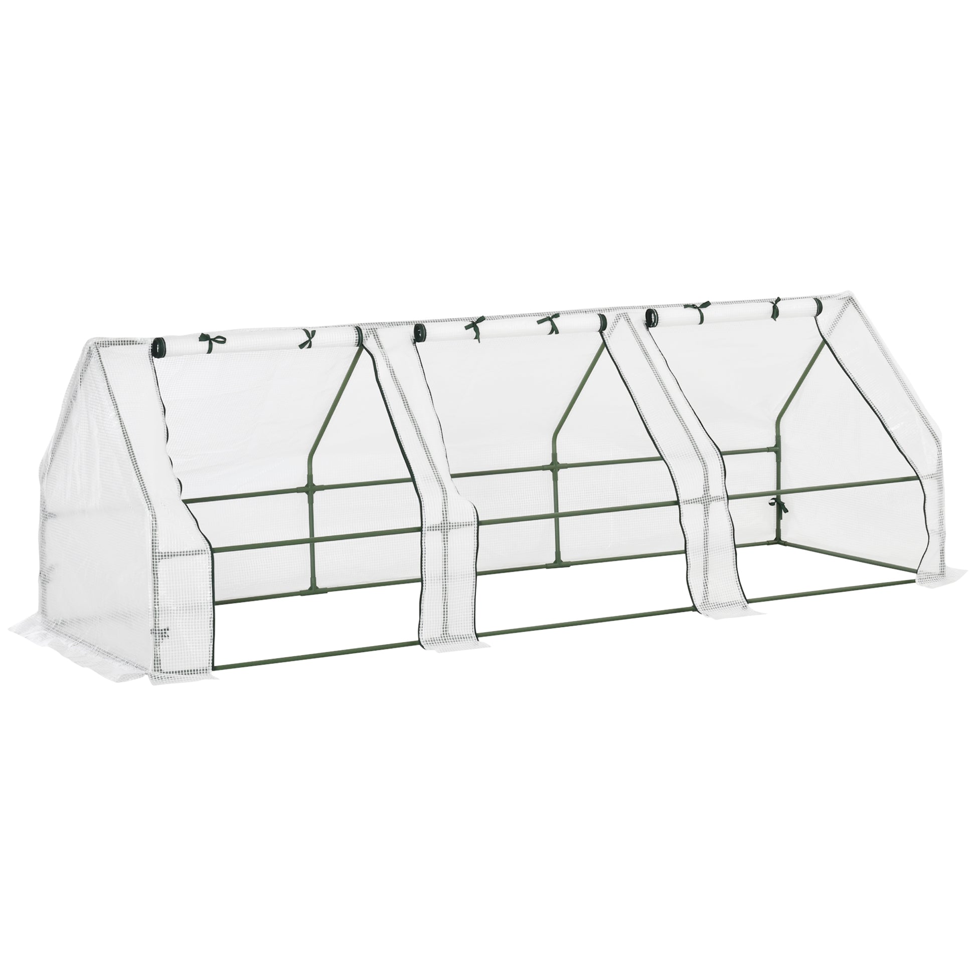 Outdoor Garden Greenhouse 106.3x35.4x35.4 inches Shed Type with 3 Windows Steel Frame Terrace Greenhouse for Plant Cultivation Flowers Tomatoes White