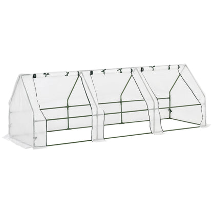 Outdoor Garden Greenhouse 106.3x35.4x35.4 inches Shed Type with 3 Windows Steel Frame Terrace Greenhouse for Plant Cultivation Flowers Tomatoes White