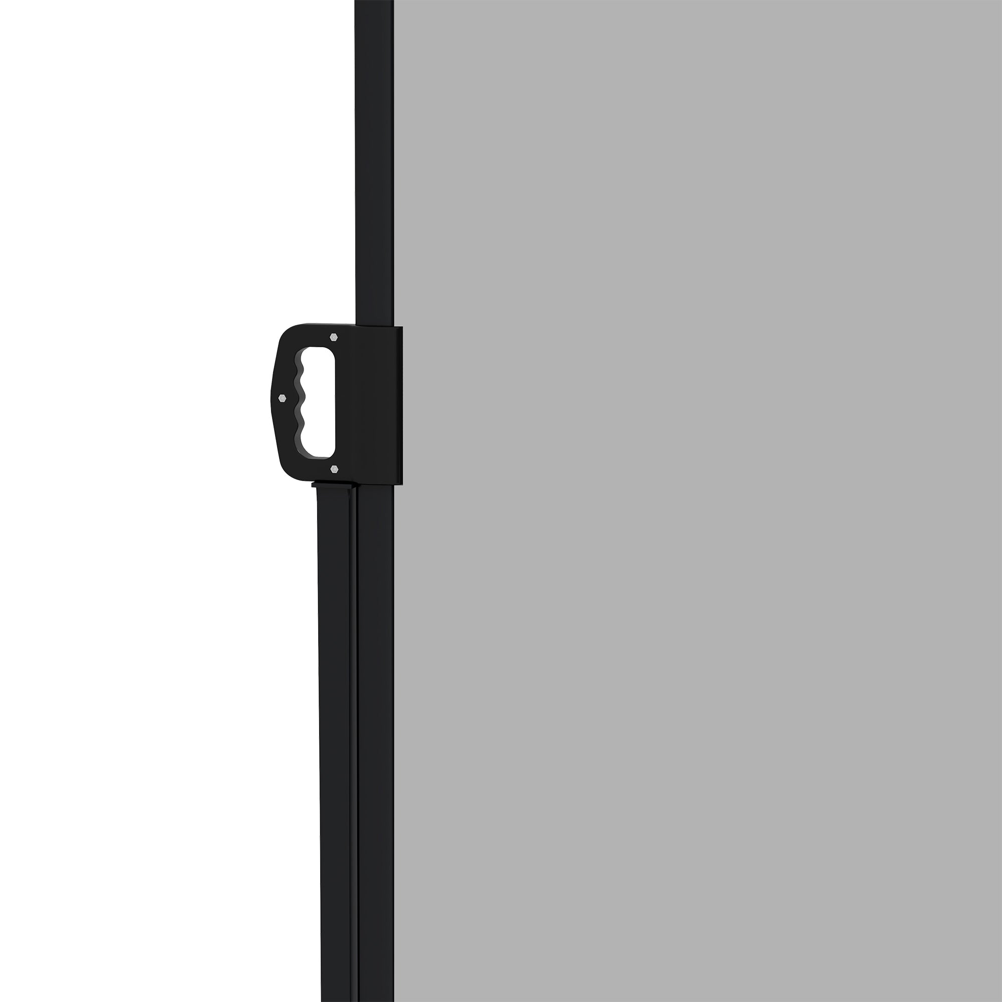 Retractable Garden Side Awning Wind Breaker Screen 4x1.8m Aluminum Polyester Anti-UV High Density 180gsm Light Grey