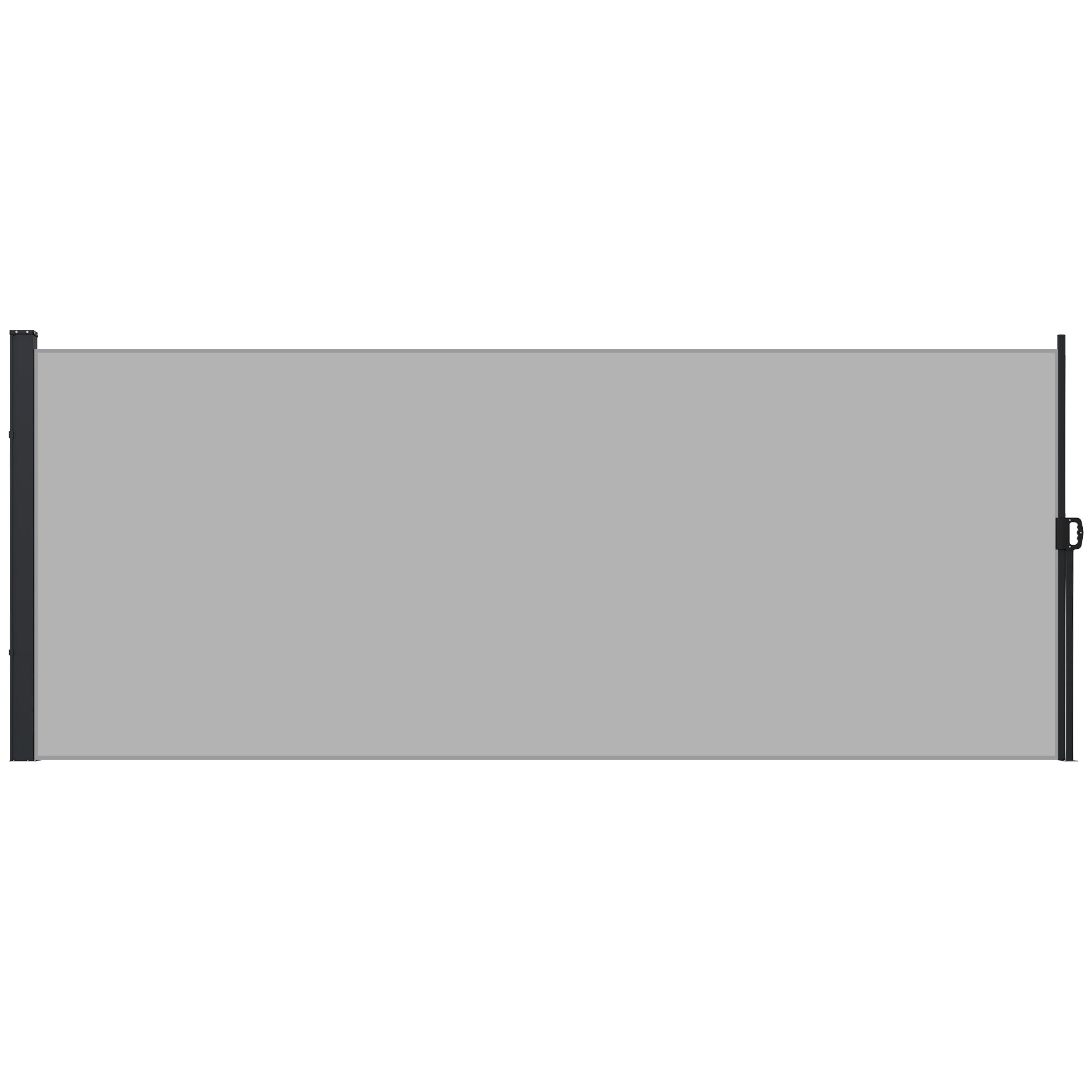 Retractable Garden Side Awning Wind Breaker Screen 4x1.8m Aluminum Polyester Anti-UV High Density 180gsm Light Grey