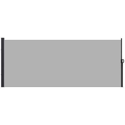 Retractable Garden Side Awning Wind Breaker Screen 4x1.8m Aluminum Polyester Anti-UV High Density 180gsm Light Grey