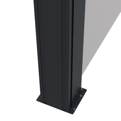 Retractable Garden Side Awning Wind Breaker Screen 4x1.8m Aluminum Polyester Anti-UV High Density 180gsm Light Grey