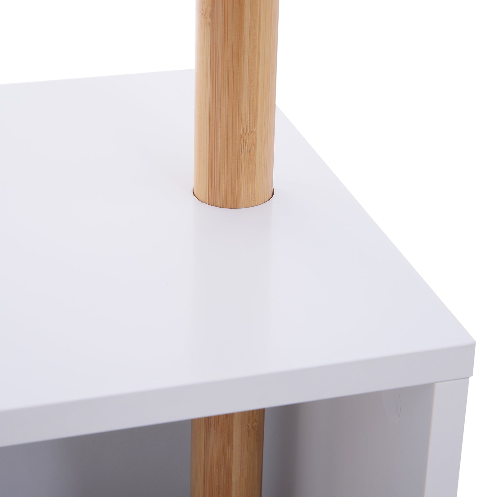 Coat Rack Stand with Shoe Hanging Tree Modern 6 Hooks for Hanging Clothes Bag Bench with Storage Hallway Entry Bamboo and MDF 40x30x180cm
