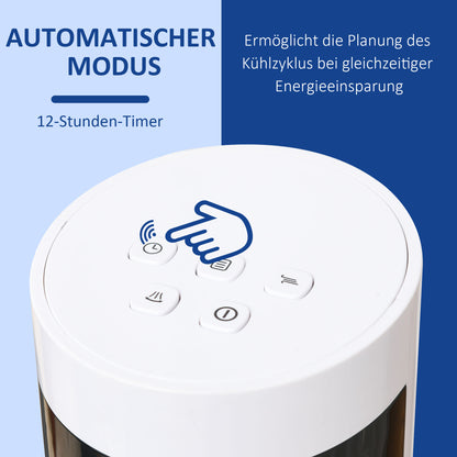 Tower Fan, Stand Fan with 3 Ventilation Speeds, Remote Control, 50W Fan with 12H Timer, LCD Display, 85° Oscillation, for Bedroom, White