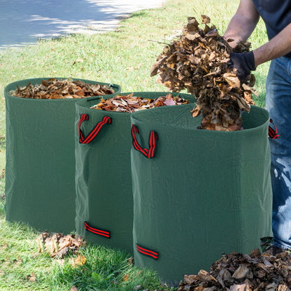 Garden Bag 3x272L Waterproof Garden Waste Bag with Handles, Stable Leaf Bag, Self-standing Garden Bags with UV Protection, Reusable Garden Waste Bags for Green Waste
