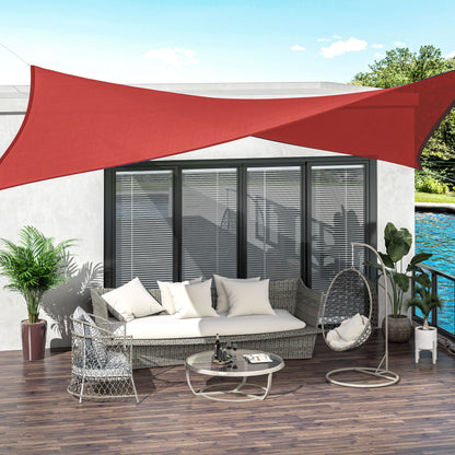 Rectangular Shade Sail 4x6m Outdoor UV Protection Canvas 185g/m² HDPE, for garden terrace outdoor patio pool balcony, terracotta brick