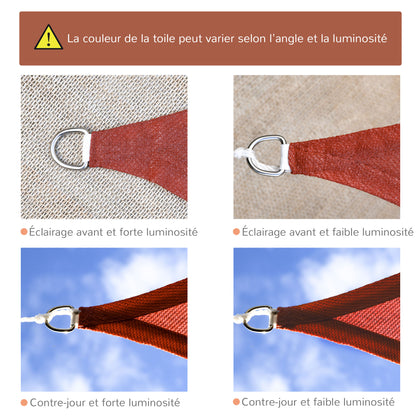 Rectangular Shade Sail 4x6m Outdoor UV Protection Canvas 185g/m² HDPE, for garden terrace outdoor patio pool balcony, terracotta brick